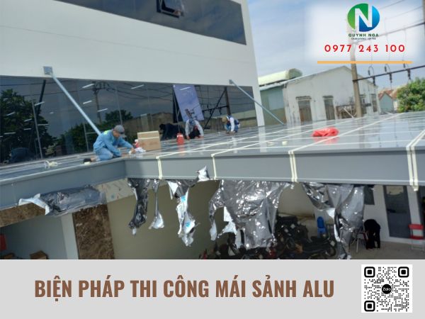 Thi công hoàn thiện mái sảnh alu